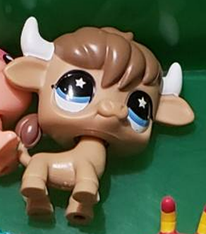 LIKE NEW Littlest Pet Shop G7 Gen 7 Bull 201 Authentic LPS Dec8n