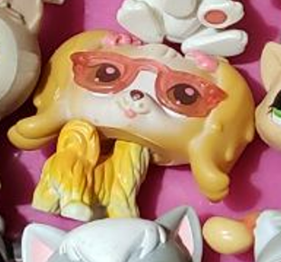 Littlest Pet Shop Dog Puppy Maltese with Glasses 79 Authentic Lps Minor Wear Nov21na
