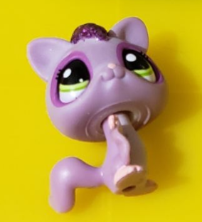 Littlest Pet Shop 2385 Purple Glitter Sparkle Sugar Glider Bat Green Eyes Lps AIK Minor Wear Dec16ni