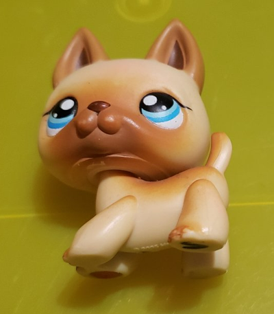 Littlest Pet Shop LPS 212 Tan & Brown German Shepherd Dog Blue Eyes Authentic Dec30ni