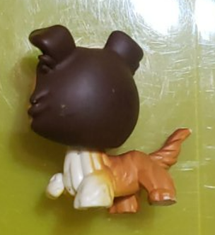 Littlest Pet Shop Collie Dog Puppy 237 Open Mouth Brown Tan White LPS Authentic Minor Wear Dec30ni