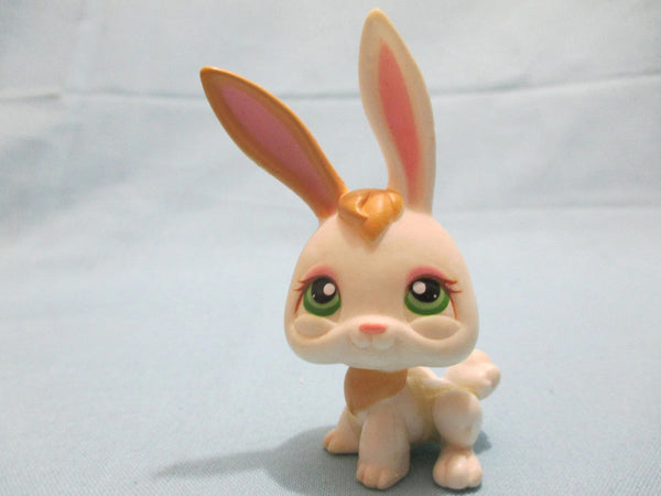 LIKE NEW Littlest Pet Shop White Bunny Rabbit 322 Green Eyes Authentic LPS Mar10ni