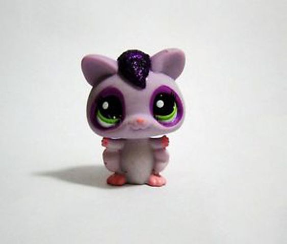 Littlest Pet Shop 2385 Purple Glitter Sparkle Sugar Glider Bat Green Eyes Lps AIK Minor Wear Dec16ni