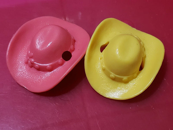 Littlest Pet Shop Lo of 2 Red Yellow Cowboy Horse Pony Hat RARE Accessory Authentic MAY6J