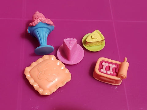 Littlest Pet Shop Lot of 5 Cake Sweet Dessert Food Accessories Set Authentic LPS MAY6J