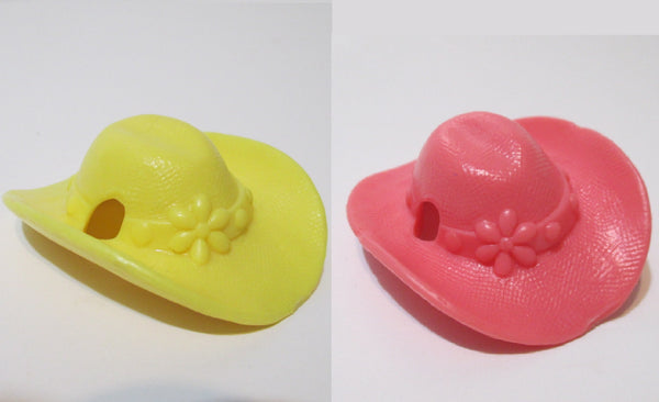 Littlest Pet Shop Lo of 2 Red Yellow Cowboy Horse Pony Hat RARE Accessory Authentic Nov24ni