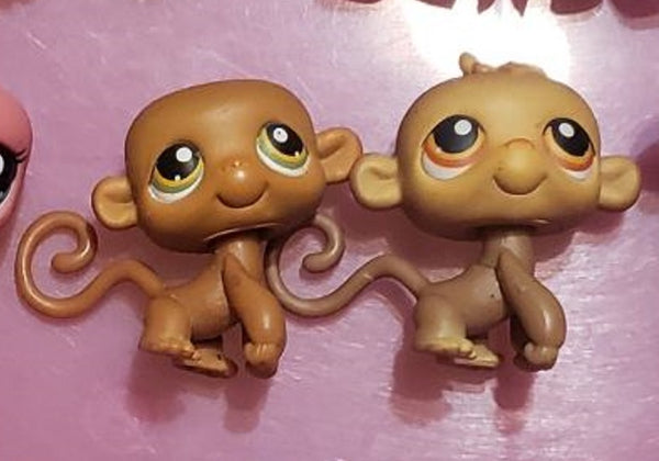 WW Littlest Pet Shop Lot of 2 Brown Monkey 256 267 Set Authentic Lps SEP27J