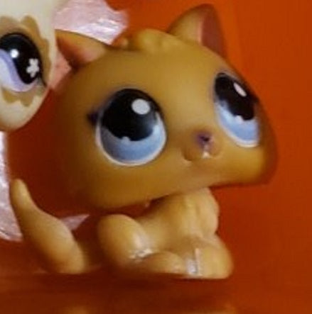 Littlest Pet Shop Peach Baby Kitten 47 Yellow Orange Cat Authentic LPS Minor Wear apr12j