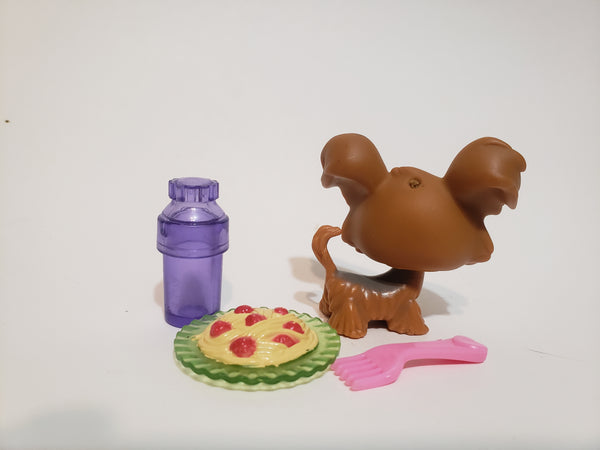 Littlest Pet Shop Dog Shih Tzu Yorkie 6 w Random Accessories Set Authentic