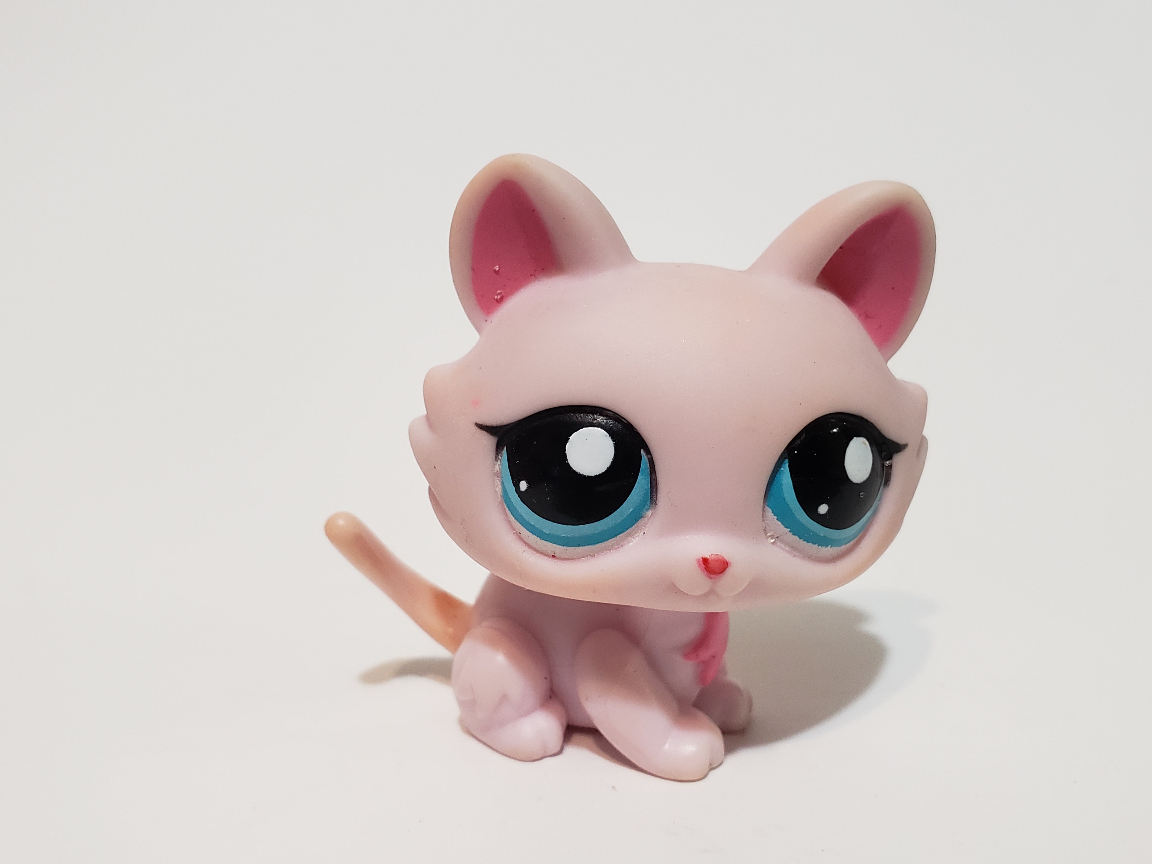 Pink Lps Littlest Pet Shop Pink Crouching CAT 2619 Fuzzy Tail Furry Authentic ...