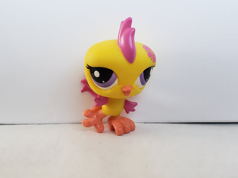 LIKE NEW Littlest Pet Shop Jungle Pals G7 Gen 7 91 Yellow Parakeet Pink Flower Authentic LPS AIK Dec16ni