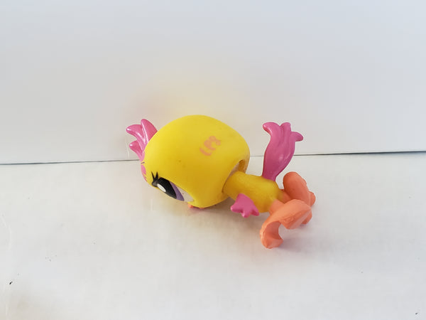 LIKE NEW Littlest Pet Shop Jungle Pals G7 Gen 7 91 Yellow Parakeet Pink Flower Authentic LPS AIK Dec16ni