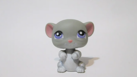 LIKE NEW Littlest Pet Shop Gray Purple Eyes Standing Mouse 105 Authentic Lps Nov6ni