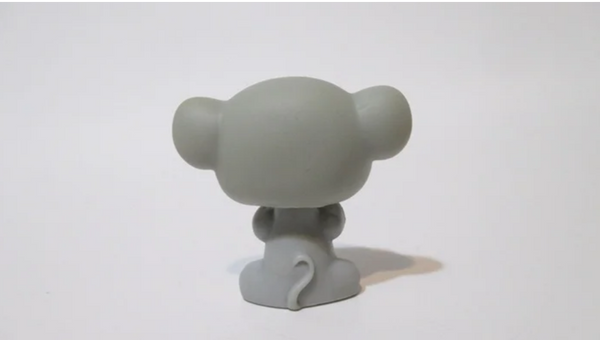 Littlest Pet Shop Gray Purple Eyes Standing Mouse 105 Authentic Feb1ni