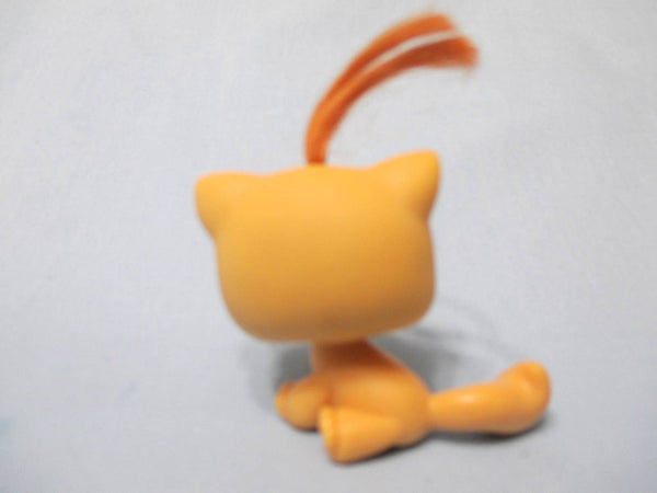 LIKE NEW LITTLEST PET SHOP Shorthair Sitting Orange Kitten Cat 78 Real Hair Authentic Feb2ni