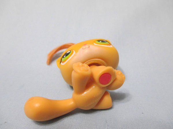LIKE NEW LITTLEST PET SHOP Shorthair Sitting Orange Kitten Cat 78 Real Hair Authentic Feb2ni