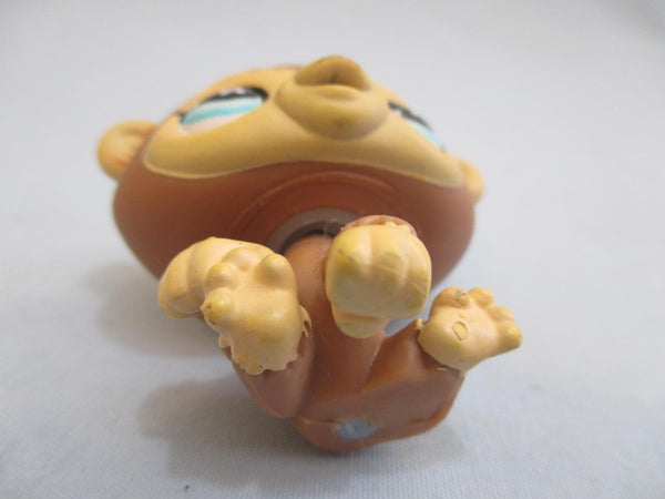 Littlest Pet Shop 486 Brown Chimpanzee Blue White Flower Eyes Authentic Mar16ni