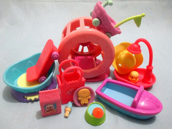 Littlest Pet Shop Lot 8 RANDOM Accessories Grocery, Baskets +1 SURPRISE LPS PET SEE VIDEO