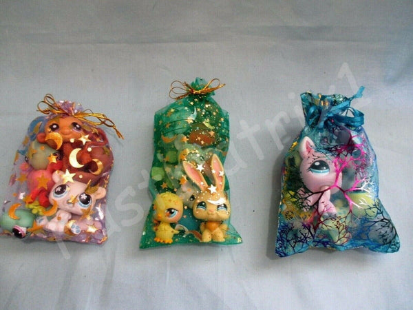 LITTLEST PET SHOP LOT 10 PCS RANDOM FIGURES AND 2 ACCESSORIES AUTHENTIC LPS