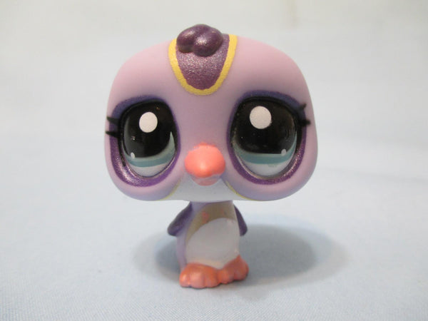 LIKE NEW Littlest Pet Shop Penguin 1085 Lavender and Purple With Blue Eyes Jan30ni