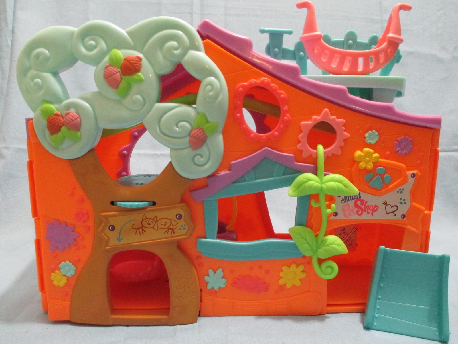 Littlest Pet Shop Club Treehouse Playset Orange Play Center w Custom
