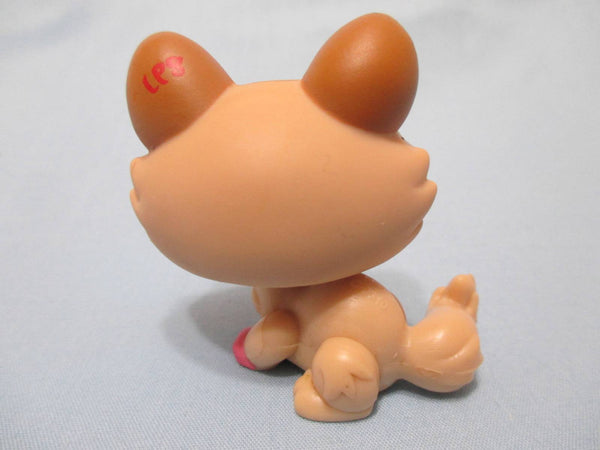 LIKE NEW Littlest Pet Shop Cat Crouching Beige Tan 1584 Authentic Lps DEC08J
