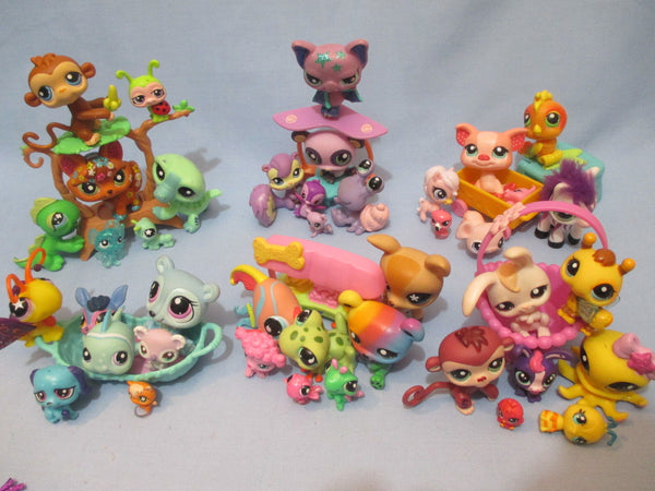 Littlest Pet Shop Lot 7 Pcs Surprise Random Figures w Babies Authentic Lps