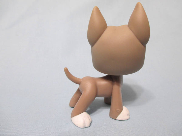 LIKE NEW Littlest Pet Shop Gray GREAT DANE 184 with Blue Eyes Dog Puppy Grey Great dane LPS Authentic Main 5 Five FEB10J