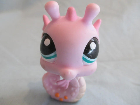 LITTLEST PET SHOP 1352 PINK AND WHITE SEAHORSE Authentic LPS FEB14J