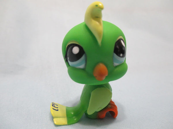 LIKE NEW Littlest Pet Shop Rare Green Cockatoo Parrot Bird Blue Eyes 1369 Authentic Lps Feb19ni