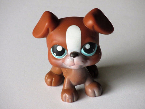 Littlest Pet Shop Dog Boxer Brown with Blue Eyes 83 Authentic Lps DEC27J