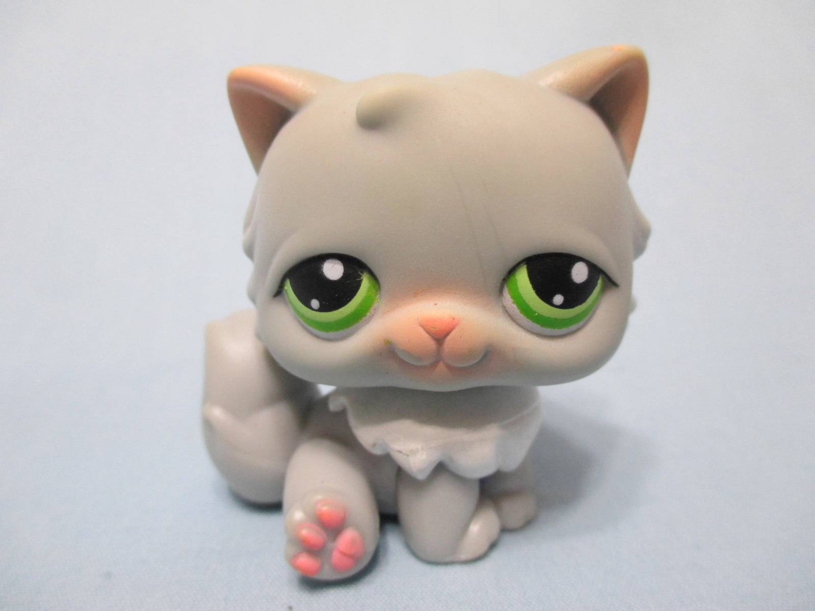 Littlest Pet Shop Persian Cat 182 Gray Green Eyes RARE Authentic Has ...