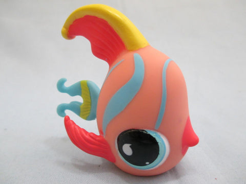 Littlest Pet Shop 643 Peach Hot Pink Yellow & Aqua Angel Fish Authentic Nov21na