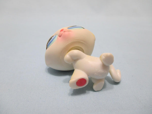 Littlest Pet Shop 52 Tabby Cat Yellow White Paw Up Blue Dot Eyes Authentic Nov25n