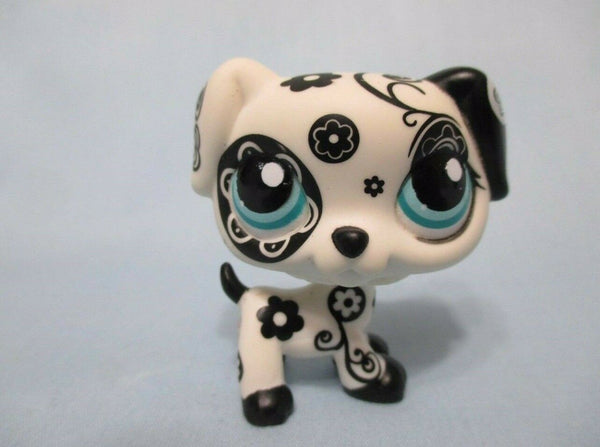 LITTLEST PET SHOP BLACK WHITE FLOWER TATTOO DALMATIAN DOG PUPPY RESCUE TAILS 1613 AUTHENTIC LPS SEE VIDEO FEB14J
