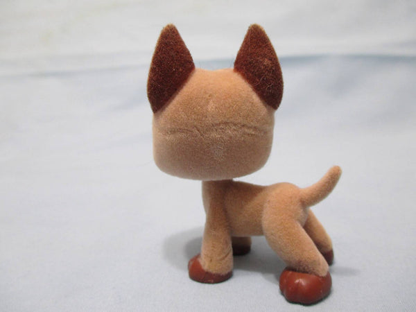 Littlest Pet Shop Rare Dog Tan Flocked Fuzzy Great Dane 636 Authentic FEB7J