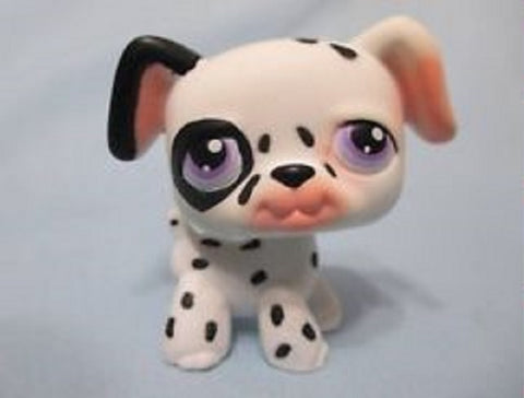 Littlest Pet Shop Rare Dalmatian 297 Purple Eyes Puppy Dog Authentic Jan19j