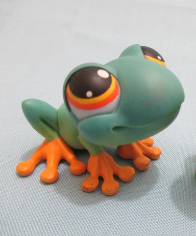 Littlest Pet Shop 264 Green Frog w Orange Eyes Authentic Apr5j