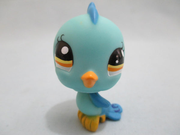LIKE NEW Littlest Pet Shop 1149 Blue Parakeet Bird Yellow Eyes Authentic LPS MAY12J