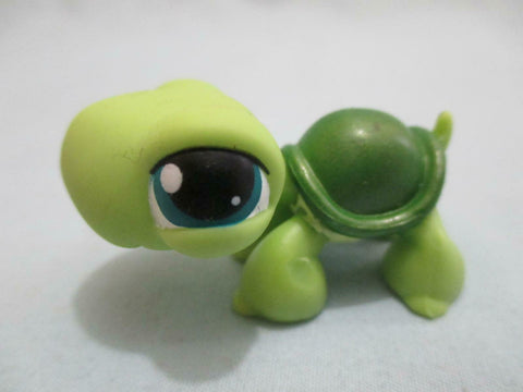 LIKE NEW Littlest Pet Shop 187 Green Turtle Blue Eyes Authentic Lps Feb9ni