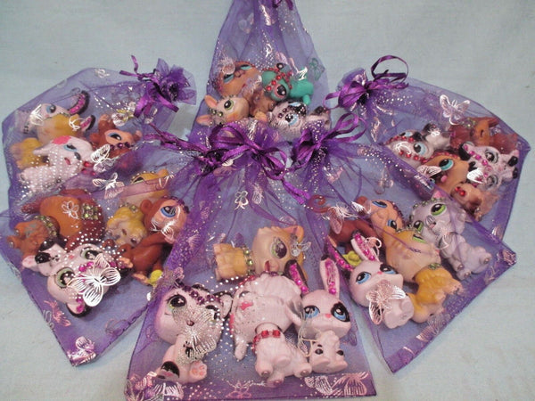 Littlest Pet Shop Lot of 3 Magic Motion Random Pets Cat Dog Authentic Hasbro Lps