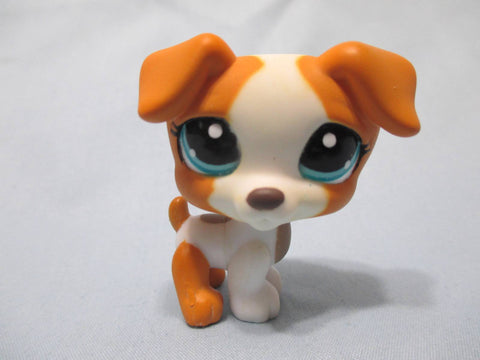 LIKE NEW Littlest Pet Shop LPS 1093 Brown White Jack Russell Terrier Dog Authentic Nov28ni