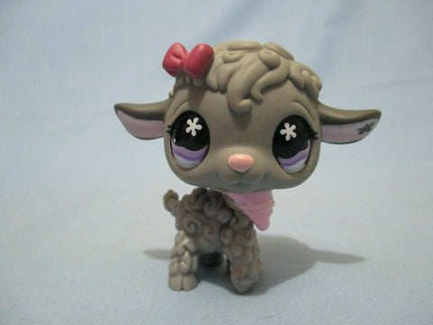 LIKE NEW Littlest Pet Shop Lamb Sheep 477 with Original Pink Collar Accessory Lps Authentic Nov30npoHG