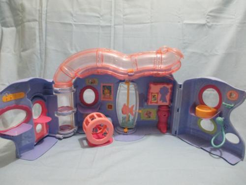 Littlest Pet Shop Lovin Playset Playhouse 2004 Purple Hamster Wheel Authentic APR19J