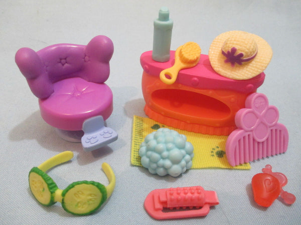 Littlest Pet Shop LPS LOT 8 Random Pcs Accessories Hair Salon Spa for Dogs Cats SEE VIDEO