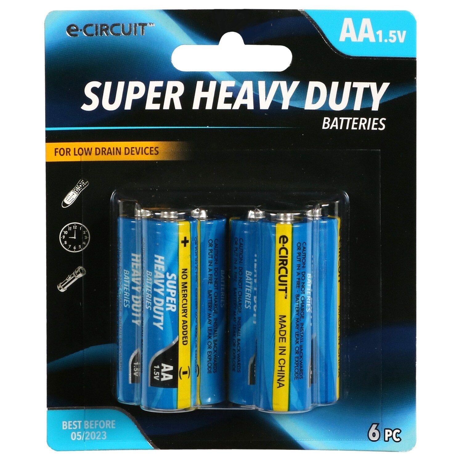 E-Circuit Super Heavy Duty AA Batteries, 6-ct. Packs Wow NOT Littlest 
