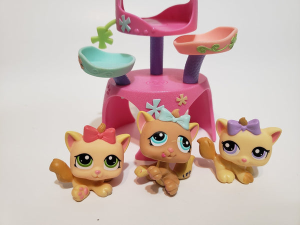 LIKE NEW Littlest Pet Shop LPS Petriplets Triplets Kitten Cat Lot Set 1335 1336 1337 Set Authentic Nov30npoHG