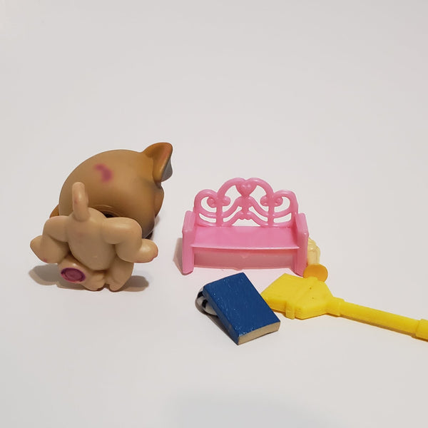 Littlest Pet Shop Pug Dog 2 w/ Random Accessories Sets Authentic DEC04J
