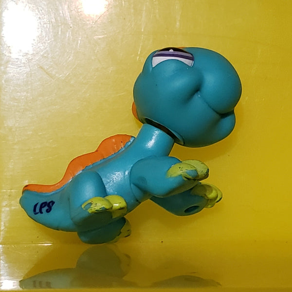 Littlest Pet Shop Iguana Blue Orange 2347 Purple Eyes Authentic Lps Blemished Nov16ni