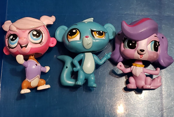 LIKE NEW LITTLEST PET SHOP Lot 3 Zoe Trent, Minka Mark & Sunil Nevla Authentic LPS Nov21ni